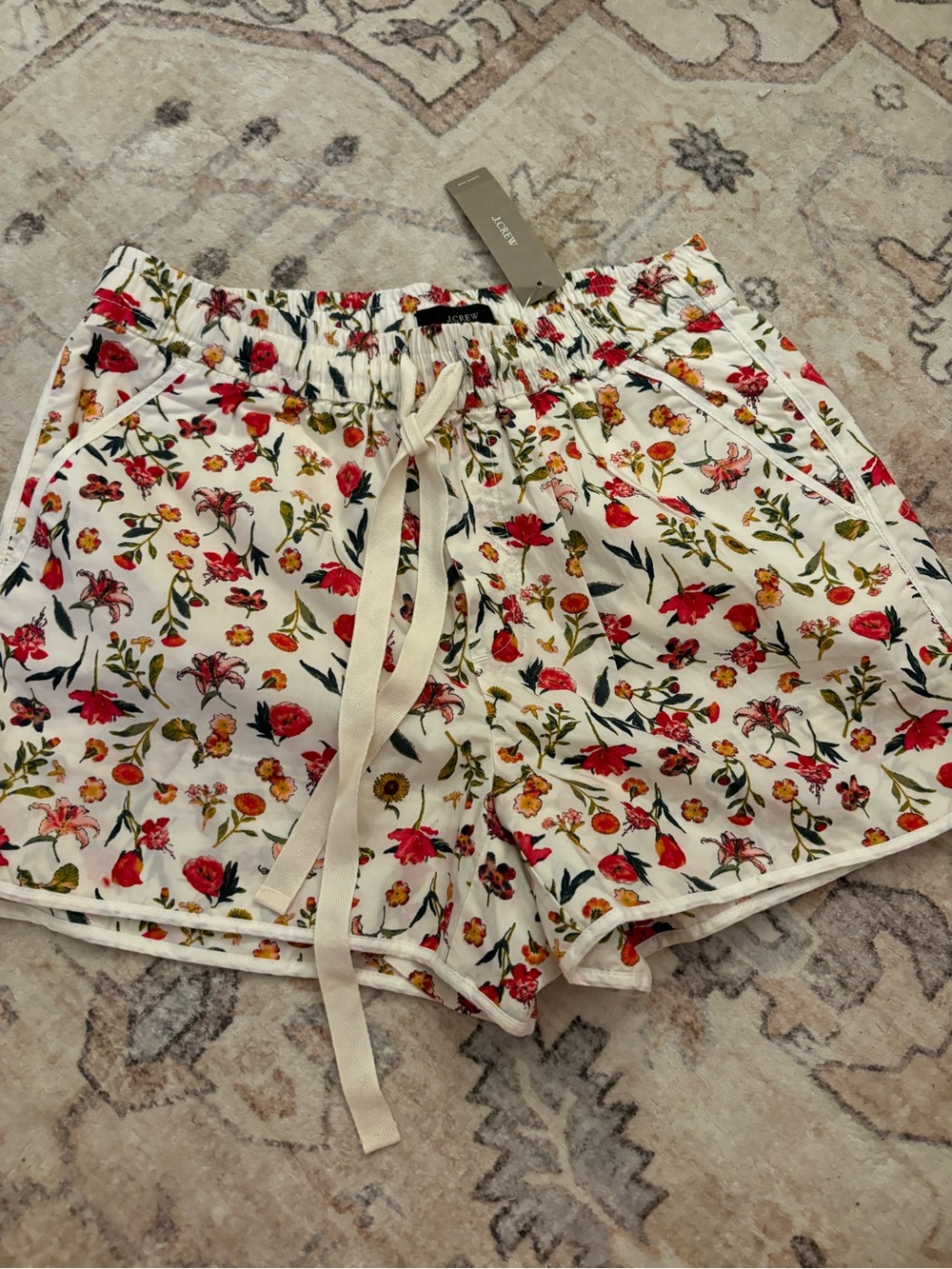 J. Crew Floral Drawstring  Shorts